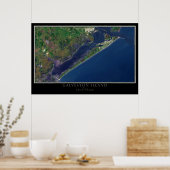Poster van Galveston Island Texas Satellite Map (Keuken)
