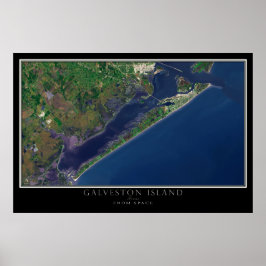 Poster van Galveston Island Texas Satellite Map