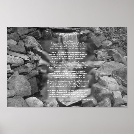 Poster van gedicht aan de Ouders van de Bride (uit (Voorkant)