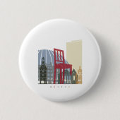 Poster van Genève skyline Ronde Button 5,7 Cm (Voorkant)