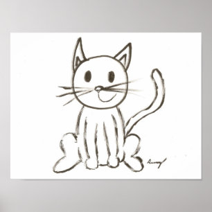 Poster van geverfd Kat