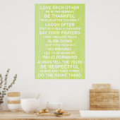 Poster van gezinswaarden (Keuken)