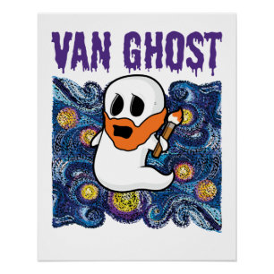 Poster Van Ghost Funny Art Halloween Van Gogh