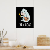 Poster Van Goat Amusant Artiste Pun Dark BG (Cuisine)