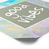 poster van goede vibes citeert kleurrijke abstract (Hoek)