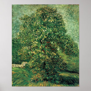 Poster Van Gogh - arbre de châtaigne dans la fleur