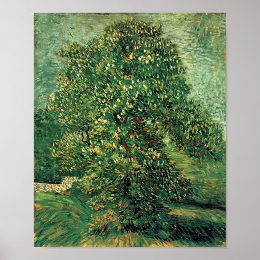 Poster Van Gogh - Arbre de châtaignes en fleurs (Devant)