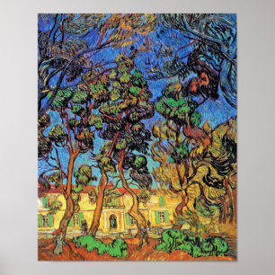 Poster Van Gogh - Arbres dans le jardin de l'hôpital St P