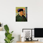 Poster Van Gogh ; Autoportrait avec l'oreille bandée (Bureau à domicile)