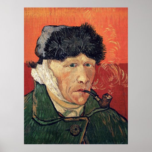 Poster Van Gogh - Autoportrait avec l'oreille bandée (Devant)