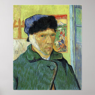 Poster Van Gogh - Autoportrait Avec Oreille Bandagée 1889