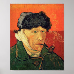 Poster Van Gogh - Autoportrait avec oreille nue