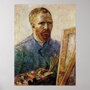 Poster Van Gogh Autoportrait devant Easel