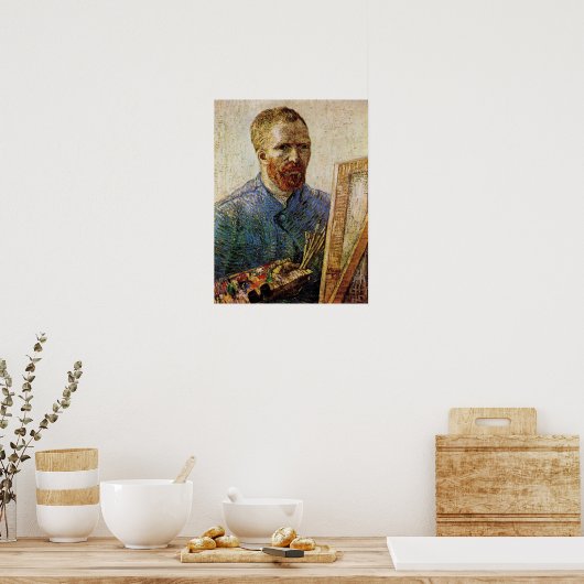 Poster Van Gogh Autoportrait devant Easel (Cuisine)