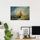 Poster Van Gogh Bateau marin dans l'océan (Bureau à domicile)