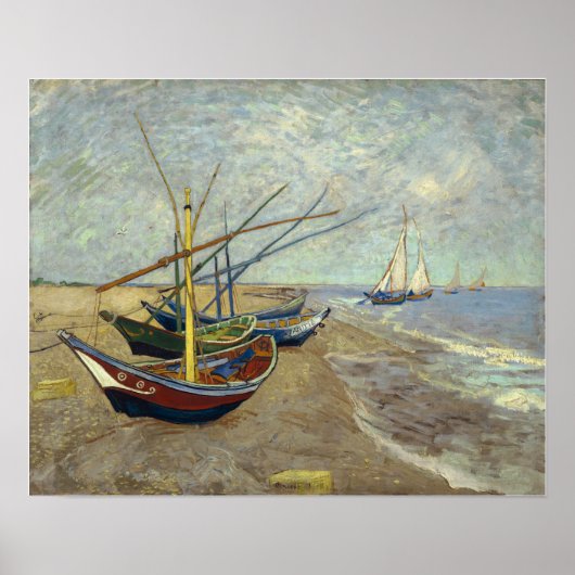 Poster Van Gogh - Bateaux De Pêche Aux Saintes-Maries (Devant)