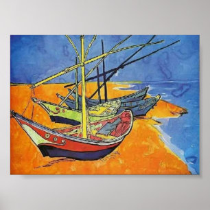 Poster Van Gogh - Bateaux de pêche sur la plage