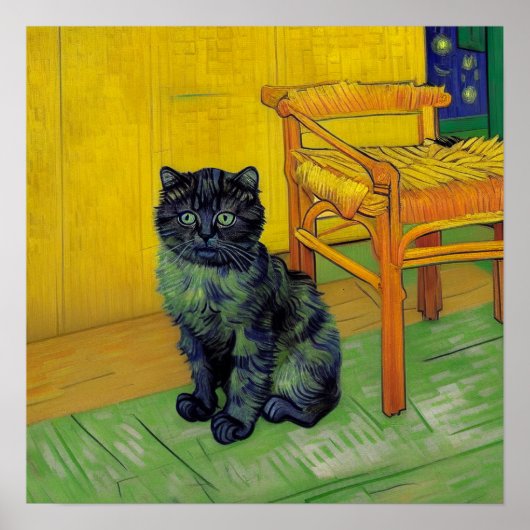 Poster Van Gogh Black Cat (Devant)