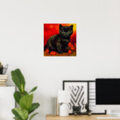 Poster Van Gogh Black Kitten (Bureau à domicile)