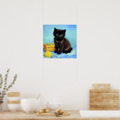 Poster Van Gogh Black Kitten avec fils (Cuisine)