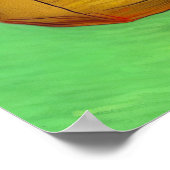 Poster Van Gogh Black Kitten Fleurs rouges (Coin)