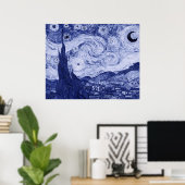 Poster Van Gogh Blue Rendition de la nuit étoilée (Bureau à domicile)