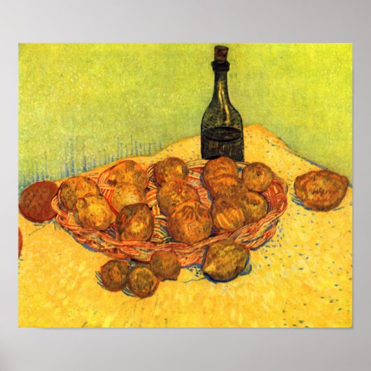 Poster Van Gogh - Bouteille de citrons et d'oranges (Devant)