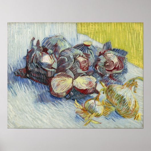 Poster Van Gogh - Cabbages Rouges Et Oignons (Devant)