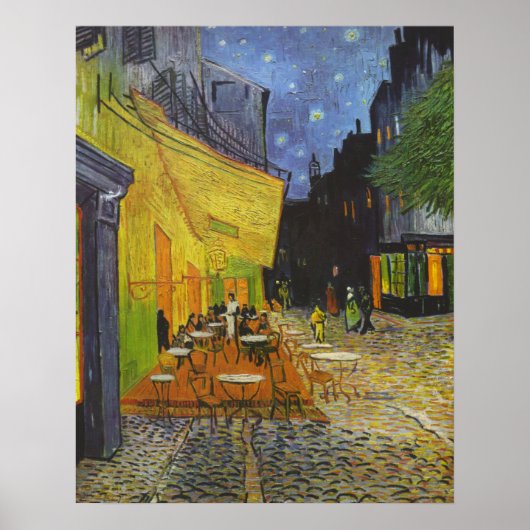 Poster Van Gogh Cafe Terrace Post-Impressioniste Painting (Devant)