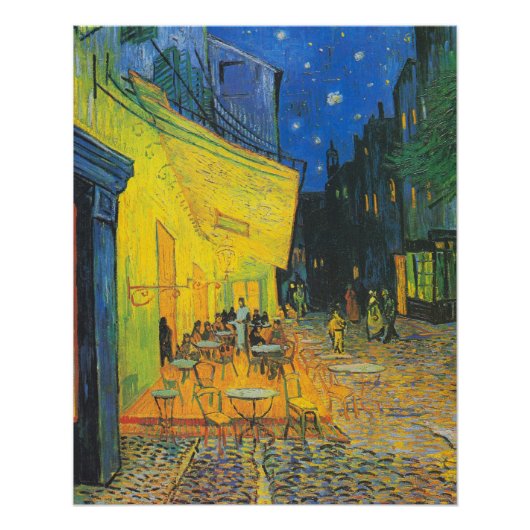 Poster Van Gogh Café Terrasse Rue Française Scène (Devant)