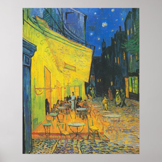 Poster Van Gogh Café Terrasse Rue Française Scène (Devant)