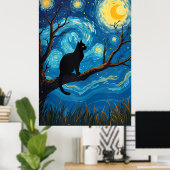 Poster van Gogh Cat Art (Bureau à domicile)