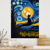 Poster van Gogh Cat Art (Cuisine)
