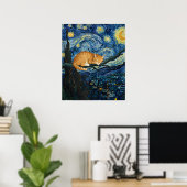 Poster van Gogh Cat Art (Bureau à domicile)