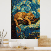 Poster van Gogh Cat Art (Cuisine)