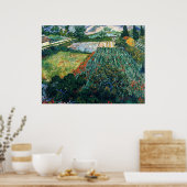 Poster Van Gogh - Champ avec des pavois (Cuisine)