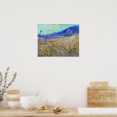 Poster Van Gogh - Champ de blé avec un moissonneur (Cuisine)