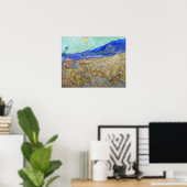 Poster Van Gogh - Champ de blé avec un moissonneur (Bureau à domicile)