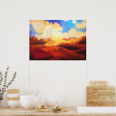 Poster Van Gogh Champ d'herbe et magnifique paysage (Cuisine)