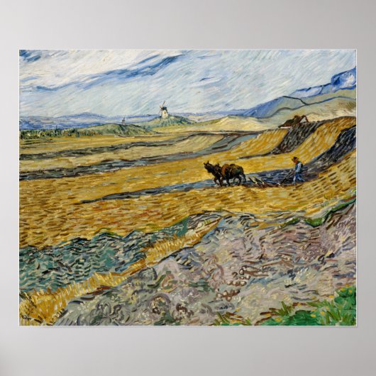 Poster Van Gogh - Champ Enfermé Avec Plowman (Devant)