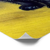 Poster Van Gogh Chat noir Fleurs violettes (Coin)