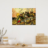 Poster Van Gogh - Chaumières au soleil (Cuisine)