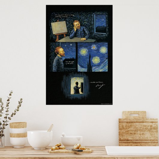 Poster Van Gogh cite : La vue des étoiles (Cuisine)