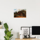 Poster Van Gogh - Cottage and Woman with Goat (Bureau à domicile)