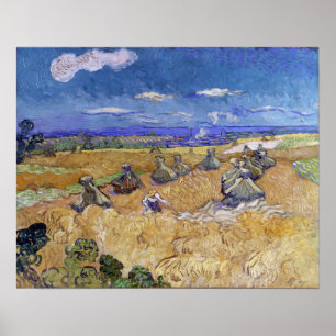Poster Van Gogh - Des champs de blé avec des auvers de co
