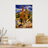 Poster Van Gogh - Deux peupliers sur une colline - 1889 (Cuisine)
