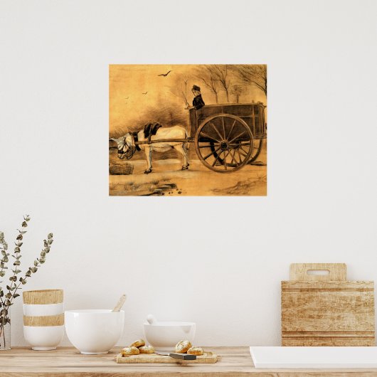 Poster Van Gogh - Donkey and Cart (Cuisine)