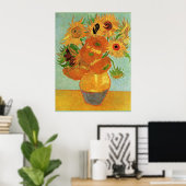 Poster Van Gogh - Douze tournesols (Bureau à domicile)