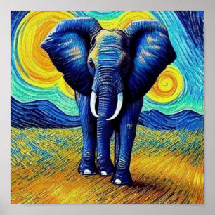 Poster Van Gogh Elephant
