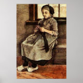 Poster Van Gogh - Femme reprisant des bas, (Devant)